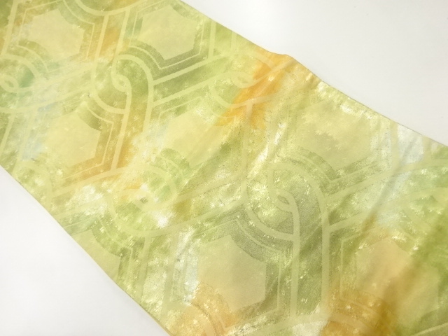 アンティーク　編み目模様織り出し袋帯(材料)